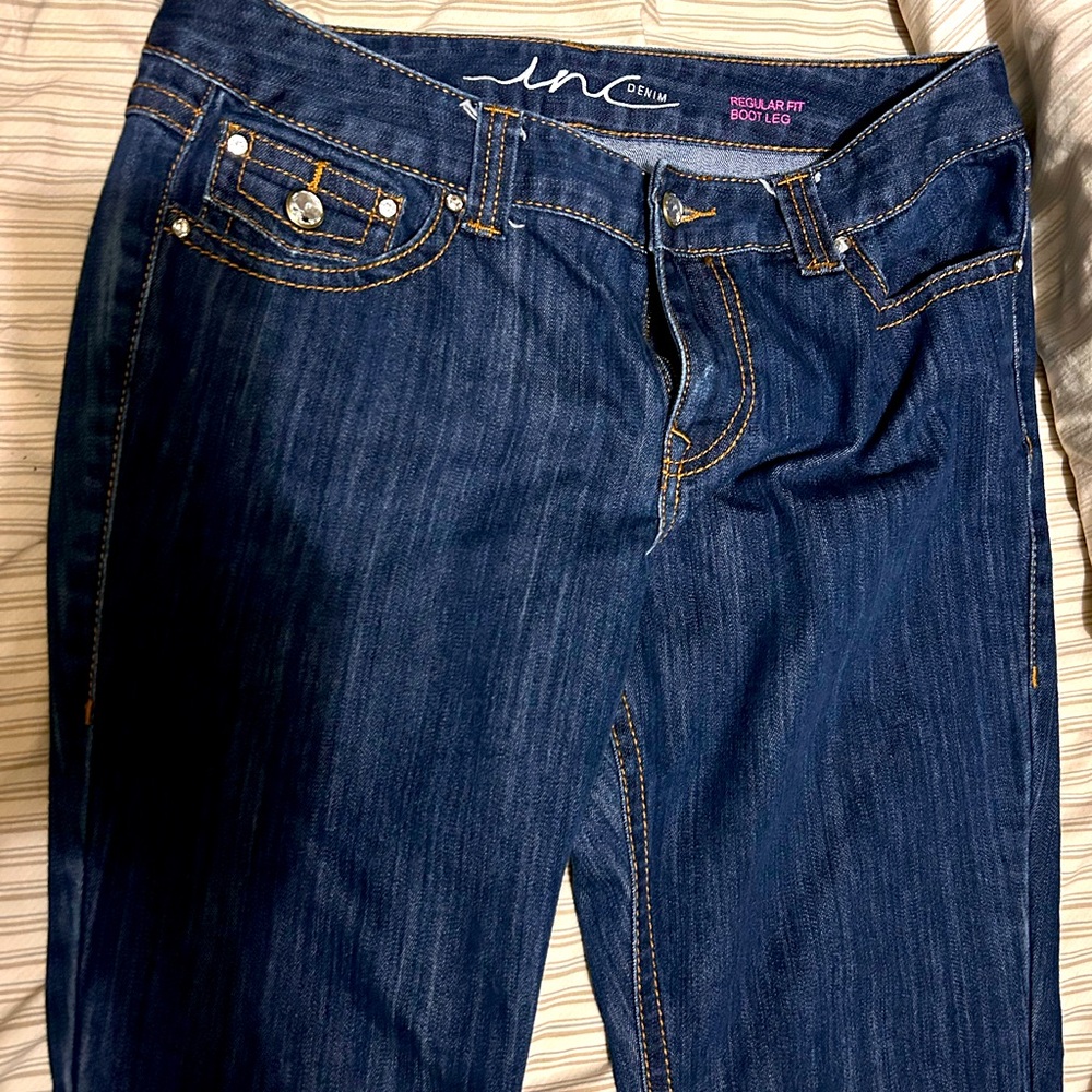 Inc jeans boot leg 12P dark denim macys new